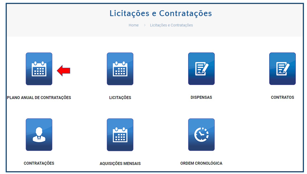 Exemplo de divulgação do plano de contratação anual